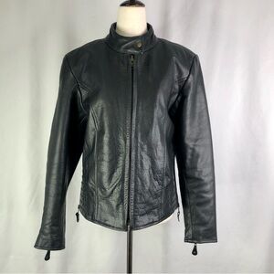 Unbranded heavy leather motorcycle moto jacket studded